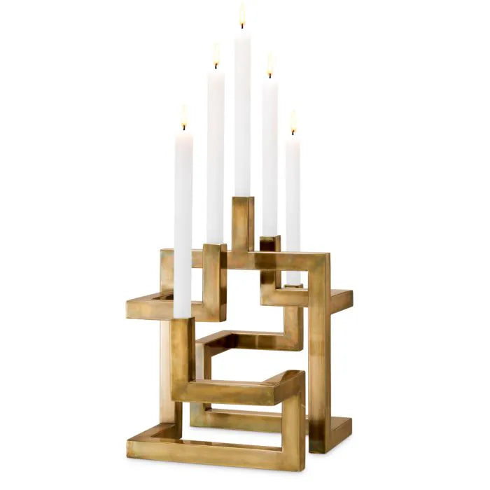 Meridian Brass Candelabra - angle view