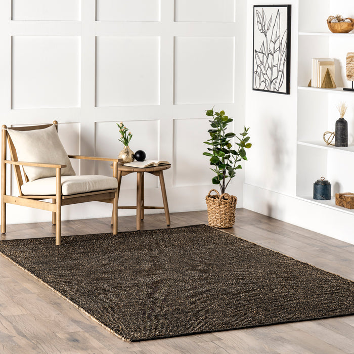 Hawthorne Rug in Charcoal — styled in a living room