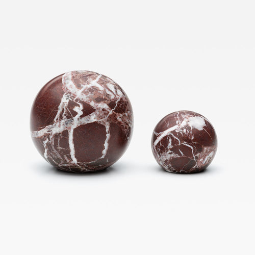 Radnor Marble Cabinet Knob in Rosso — both sizes