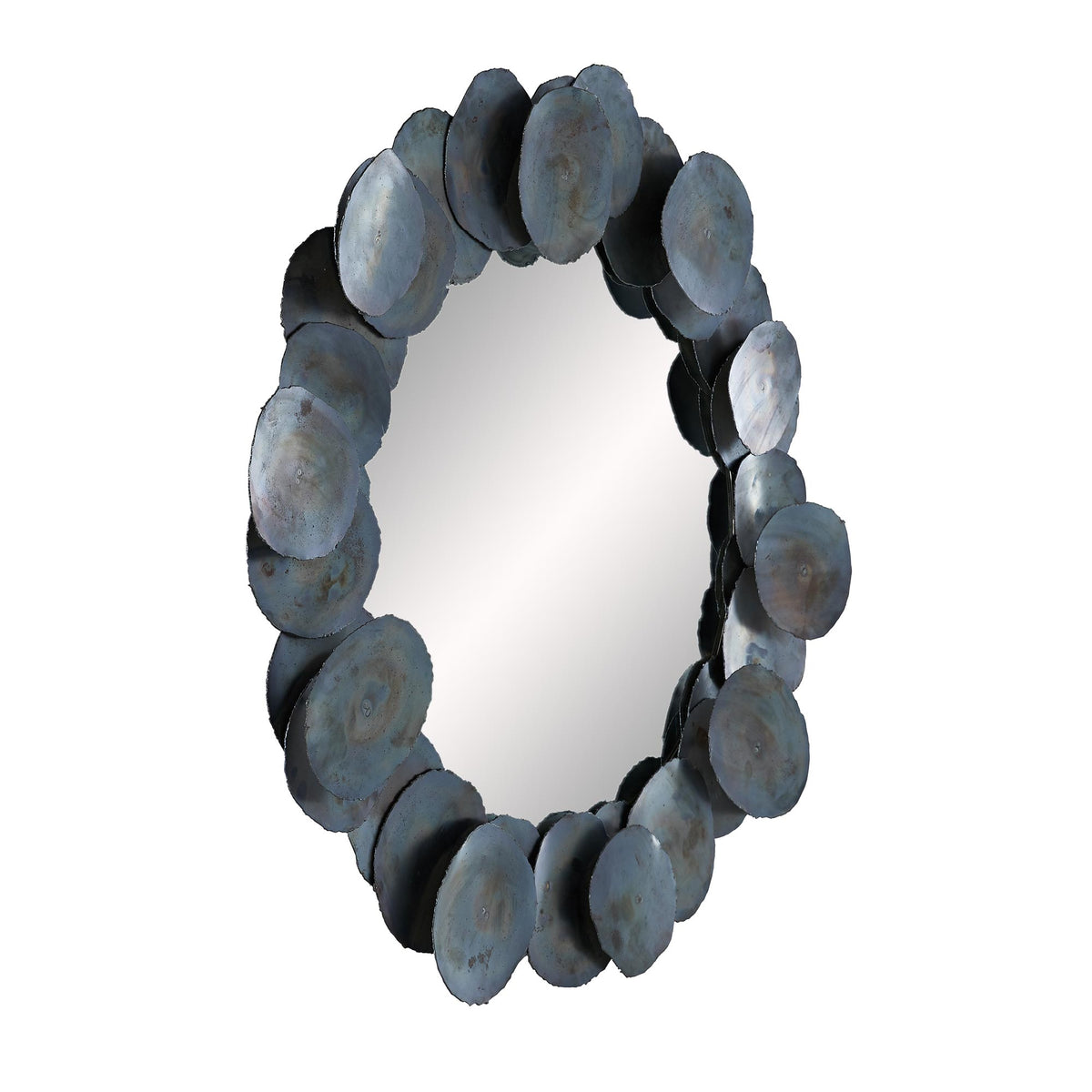 Oxide iron disc round mirror, additional view