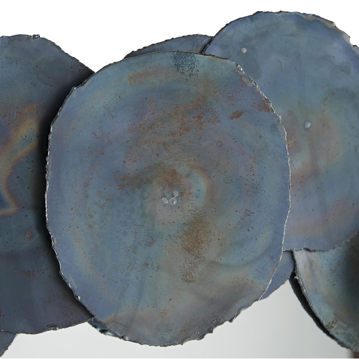Oxide iron disc round mirror, additional view