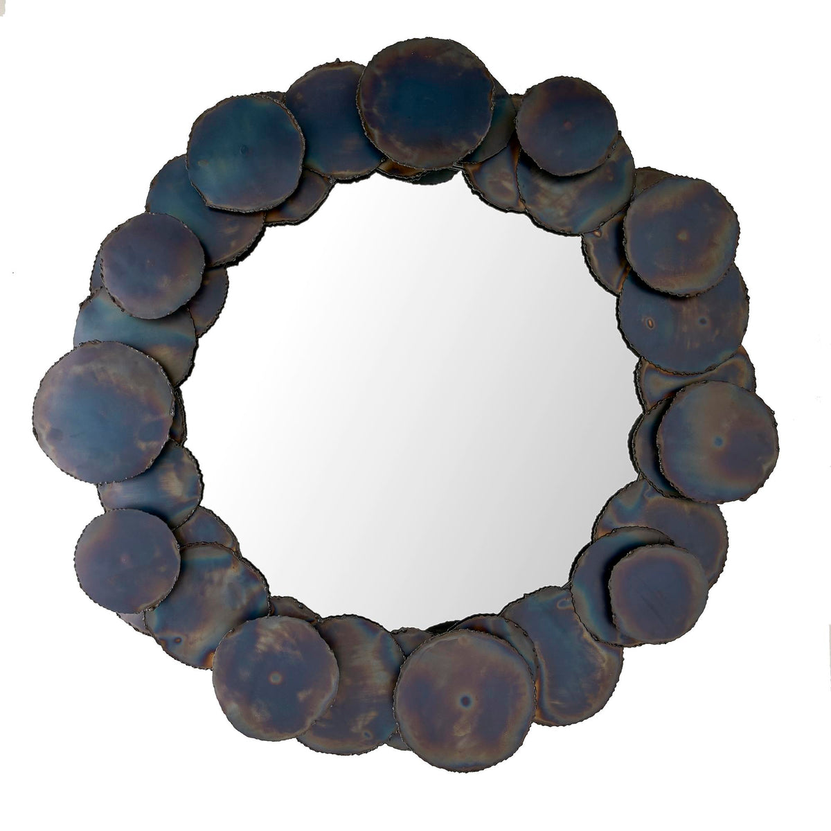 Oxide iron disc round mirror, additional view