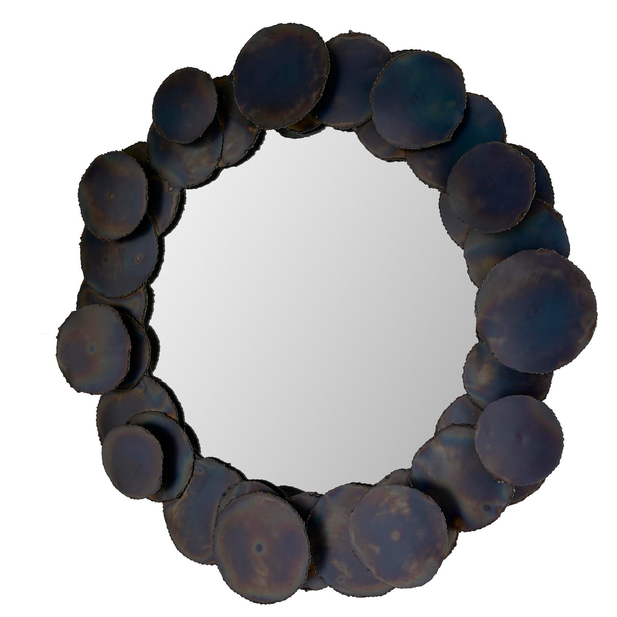 Oxide iron disc round mirror, additional view