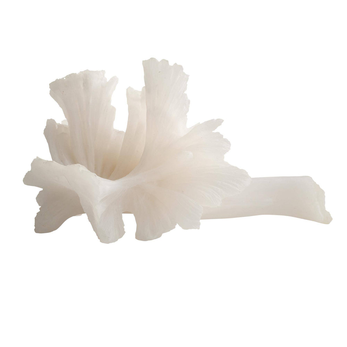 Oyster matte white ruffled mushroom sculpture