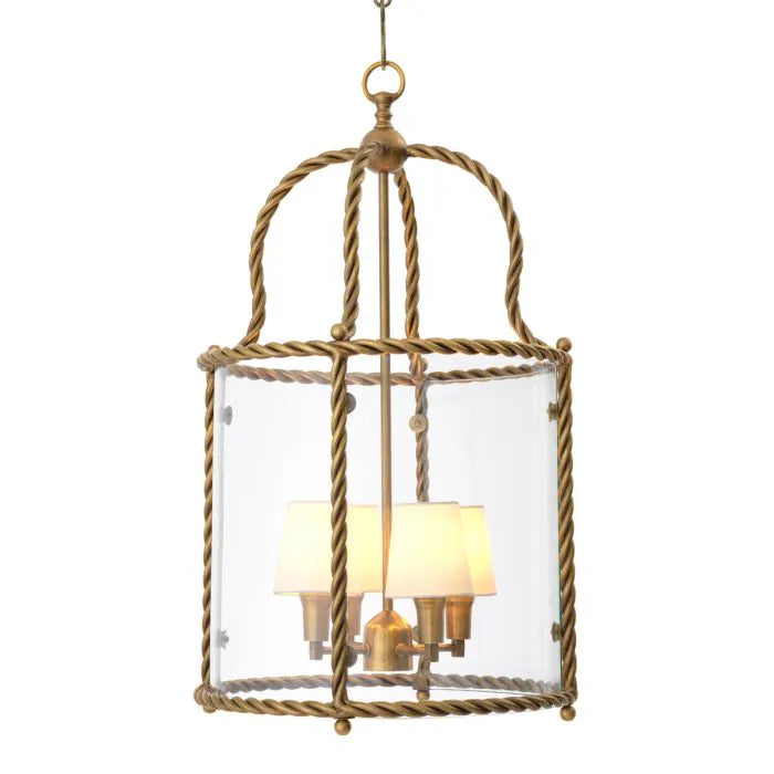 Lucca Brass & Glass Lantern Pendant — Rachel Blindauer