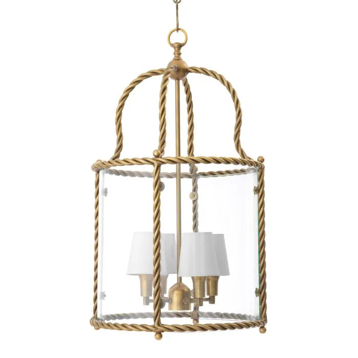 Lucca Brass & Glass Lantern Pendant