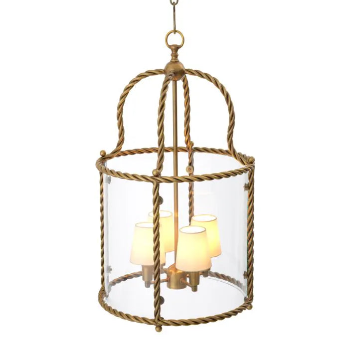 Lucca Brass & Glass Lantern Pendant