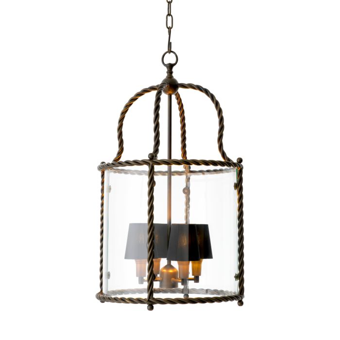 Bellagio Twisted Brass Lantern Pendant
