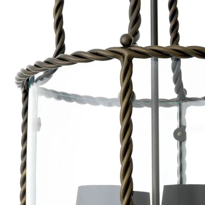 Bellagio Twisted Brass Lantern Pendant detail