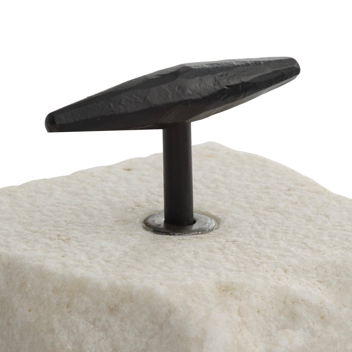 Quarry white marble bookends, additional view