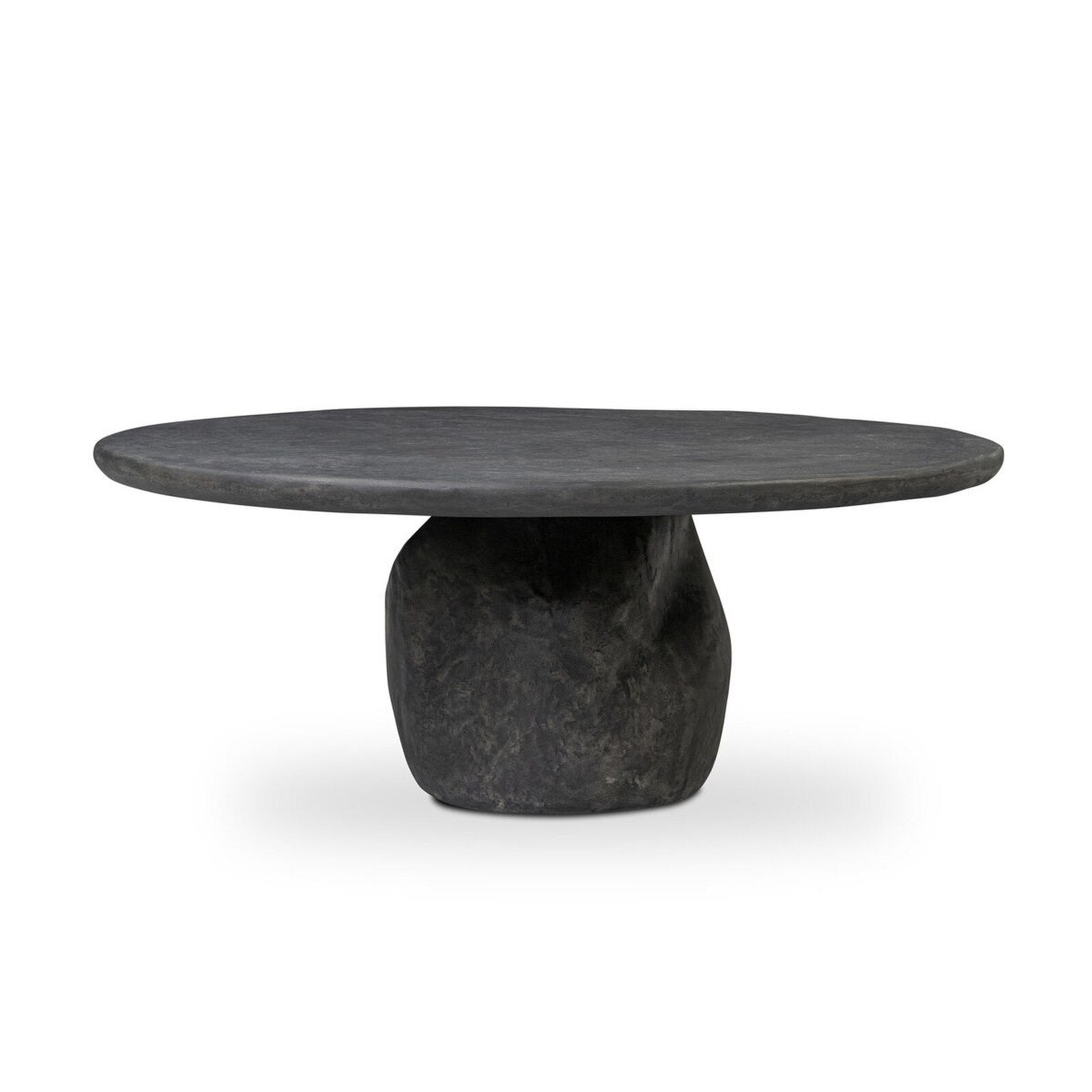 Bomba coffee table in organically shaped textured black concrete