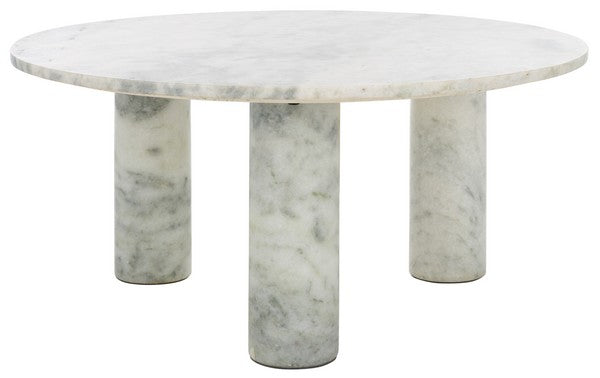 Rachel Blindauer Giabella 3-Leg Marble Coffee Table, White