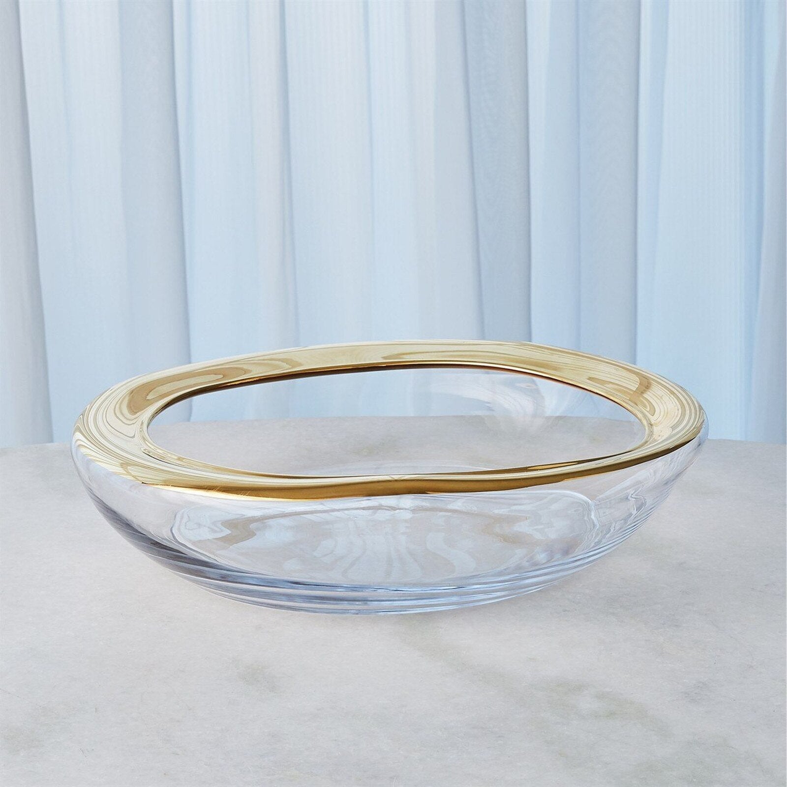 Harper Organic Formed Bowl, Gold Rim