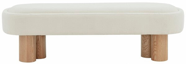Katianna Boucle Bench, Ivory/Natural