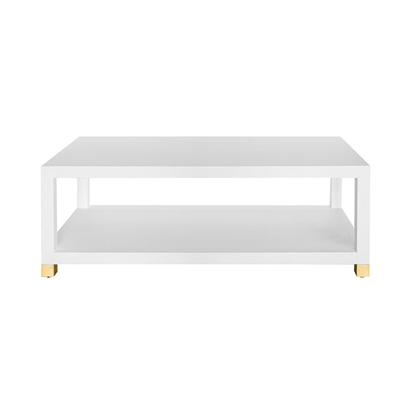 Rachel Blindauer Patricia Matte White Lacquer Coffee Table