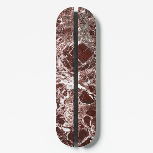 Drum Marble Cabinet Handle Large in Rosso Burgundy