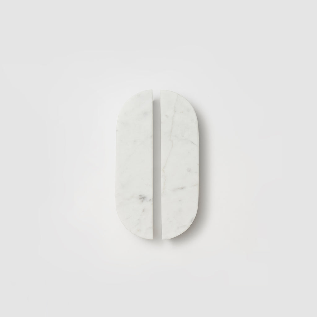 Drum Marble Cabinet Handle Small in Carrara White