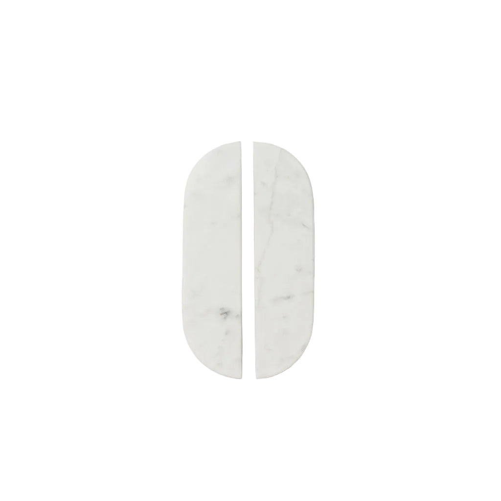 Drum Marble Cabinet Handle Small in Carrara White
