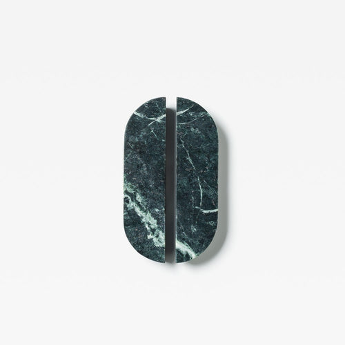 Drum Marble Cabinet Handle Small in Verde Green