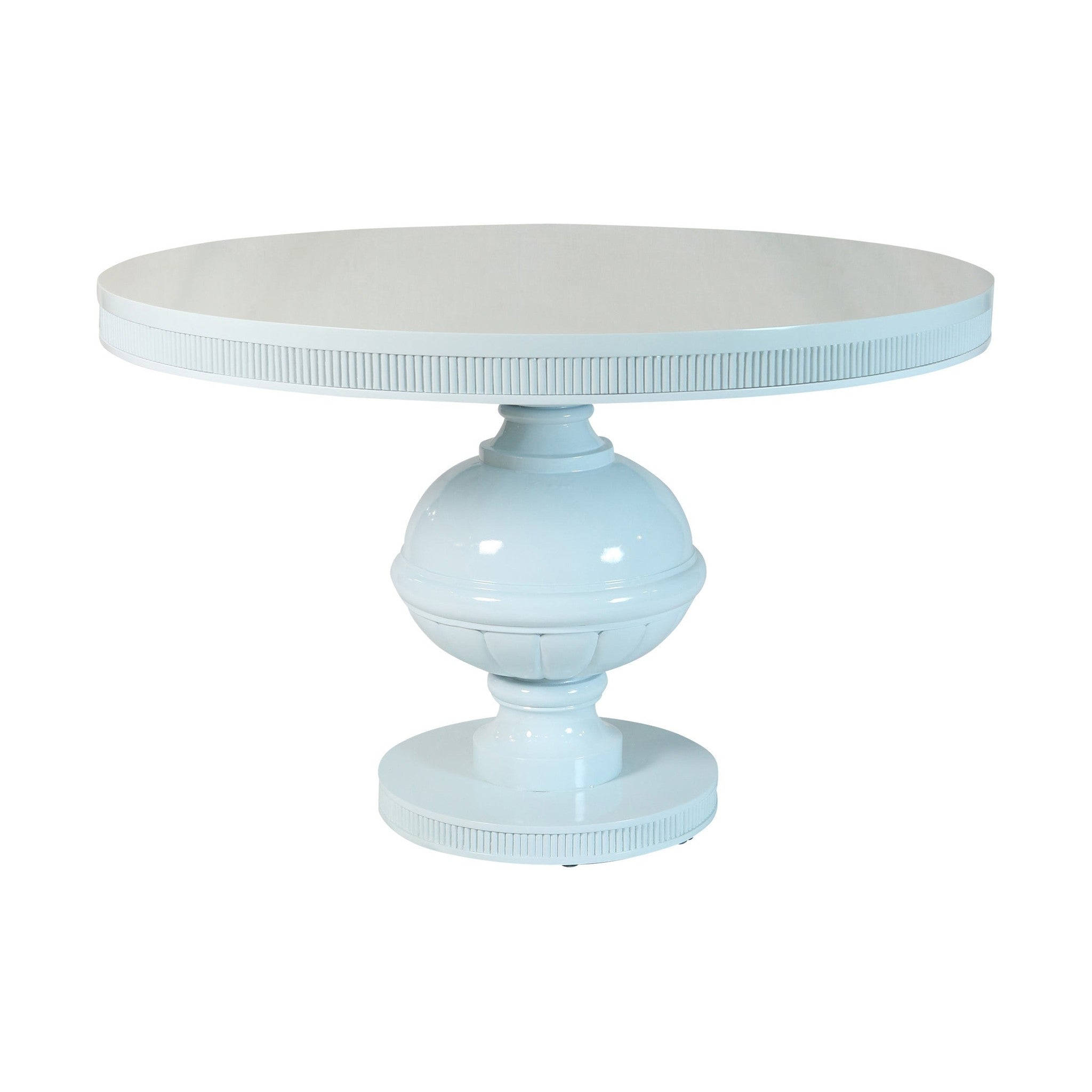 Amalfi Lacquer Pedestal Dining Table — Pale Blue