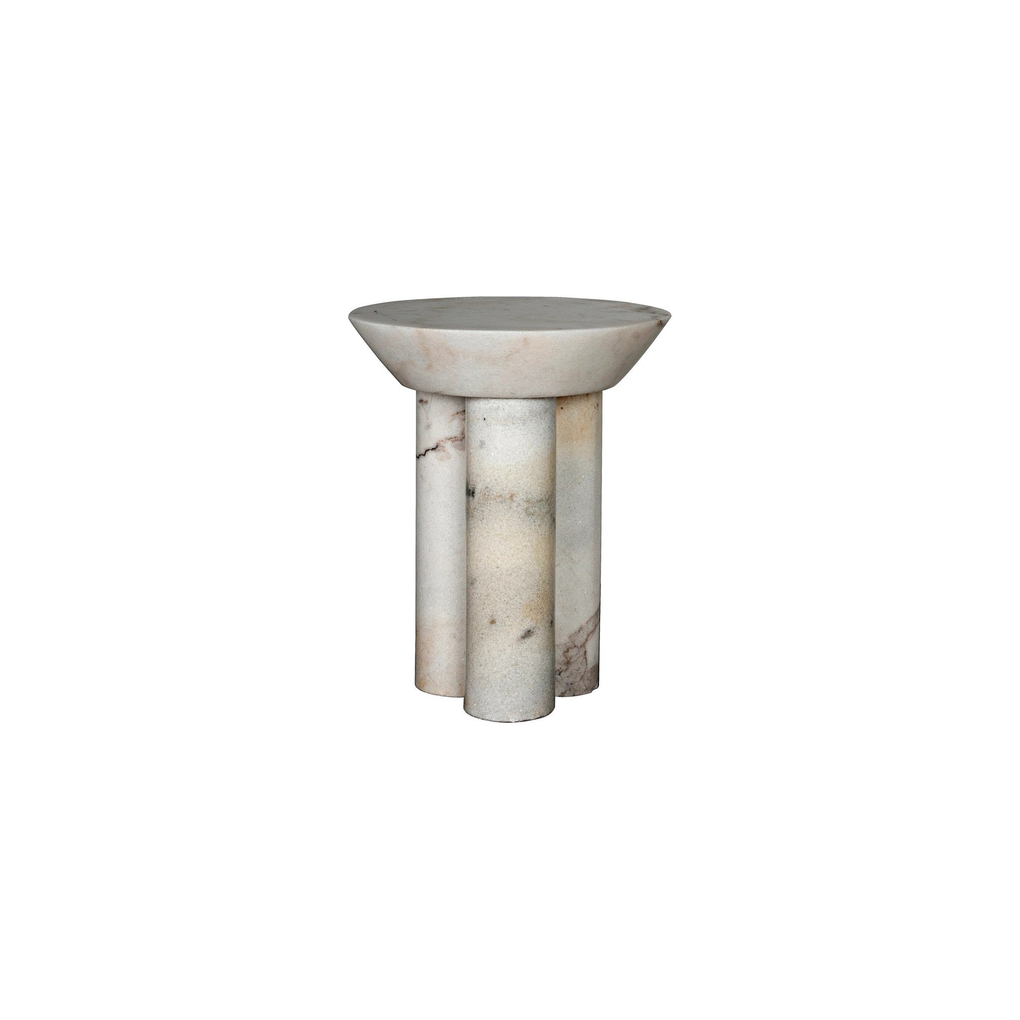 18" Nox Marble Side Table, White — Rachel Blindauer