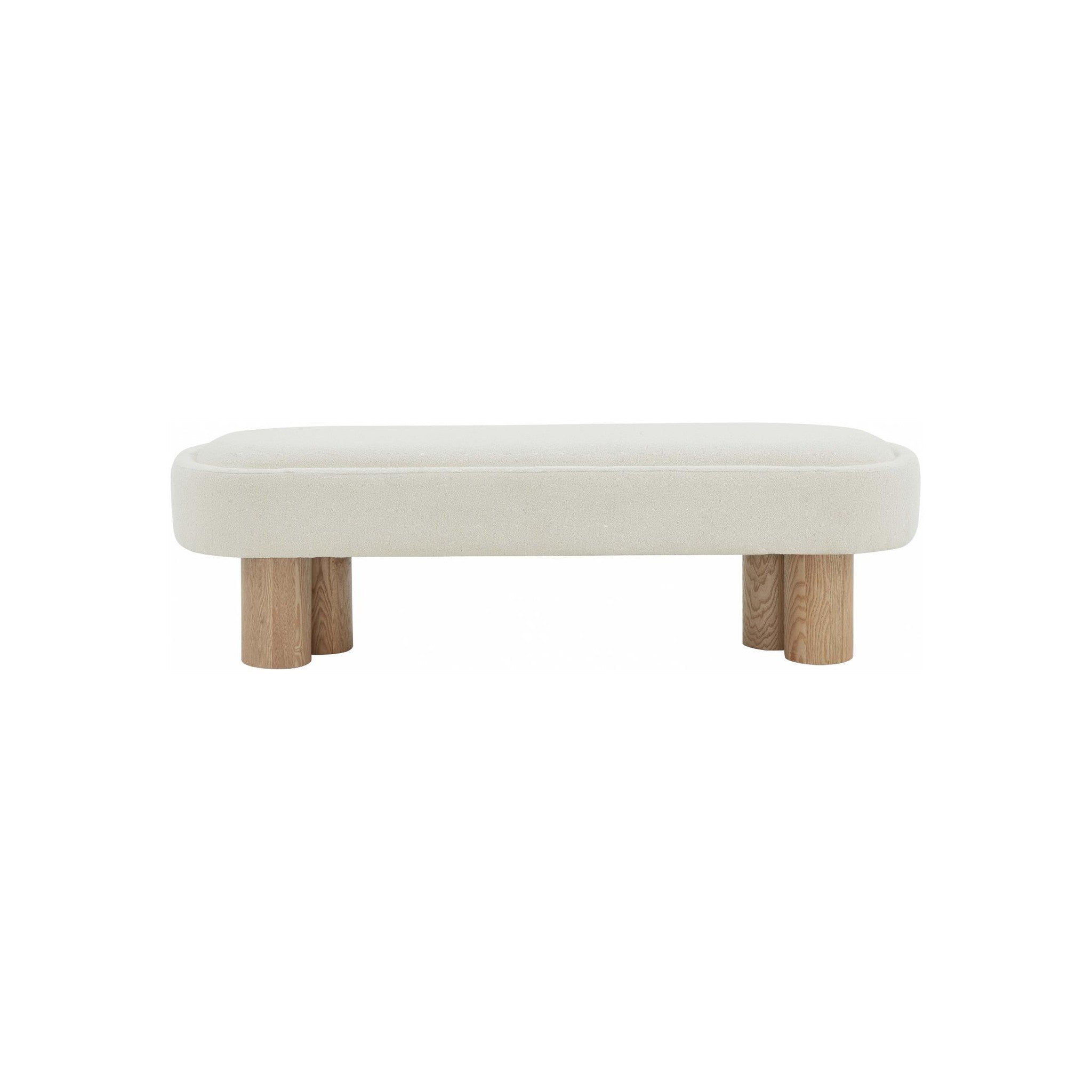 Katianna Boucle Bench, Ivory/Natural