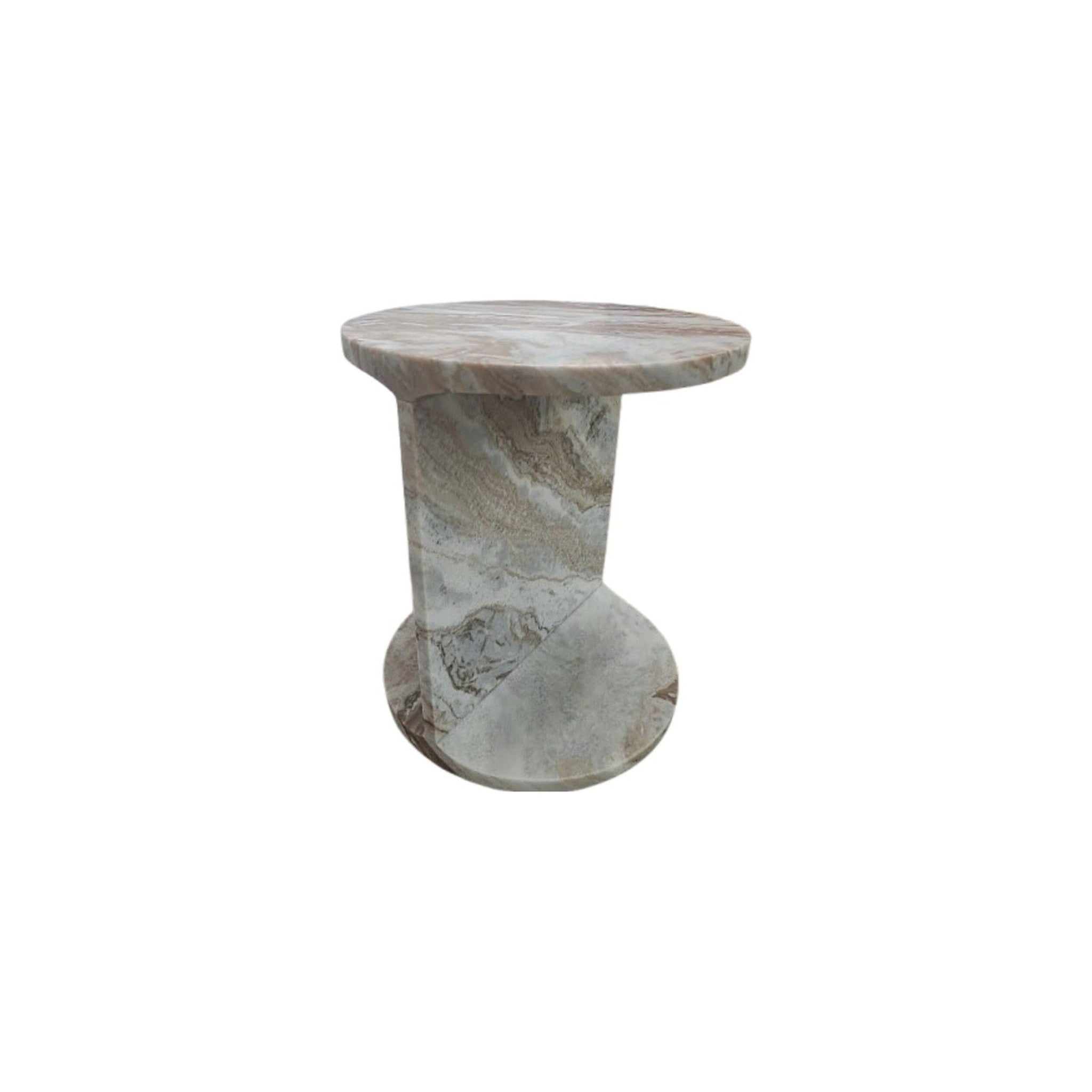 Forma Round Rosa Pink Marble Side Table — Rachel Blindauer