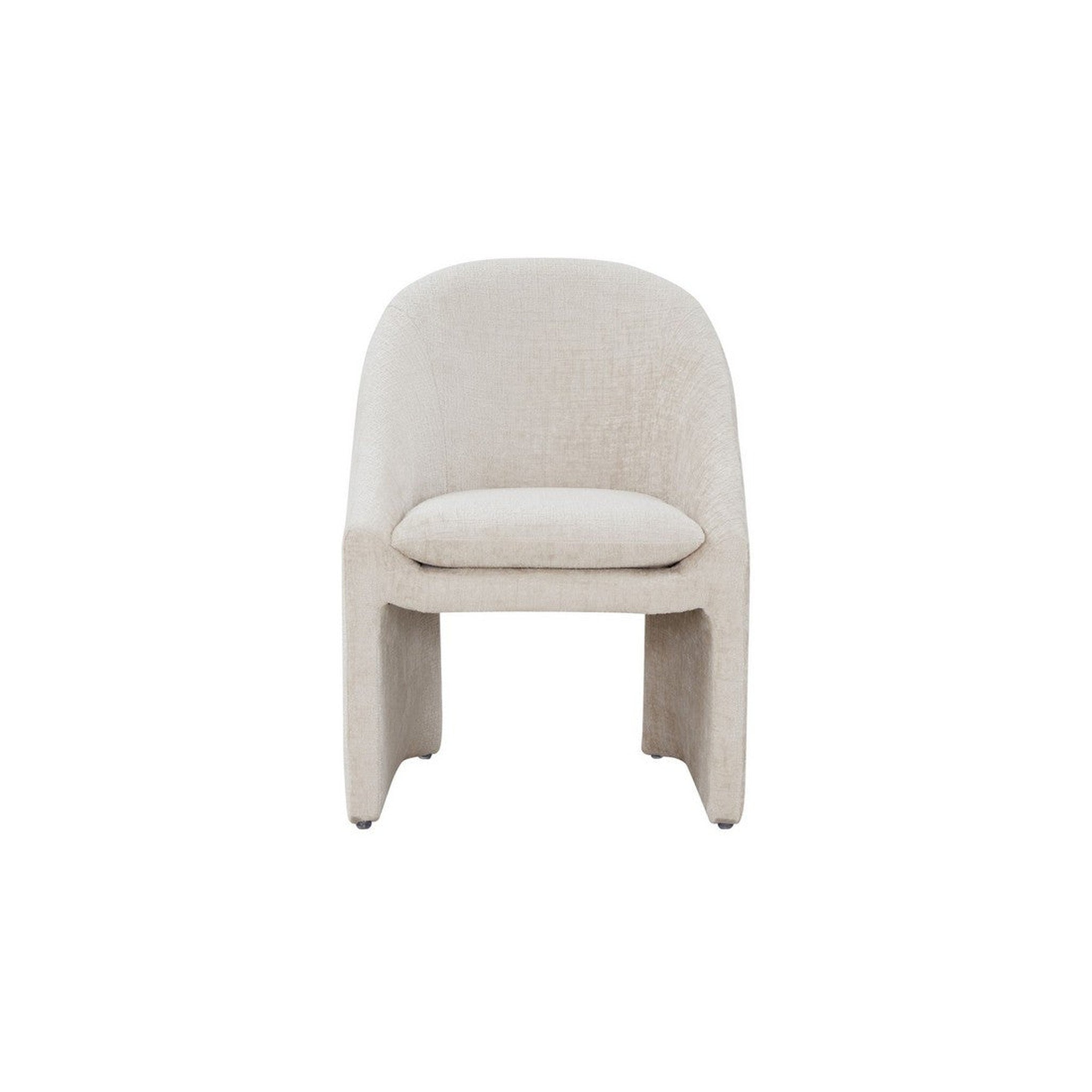 Kagan Chenille Dining Chair, Cream — Rachel Blindauer