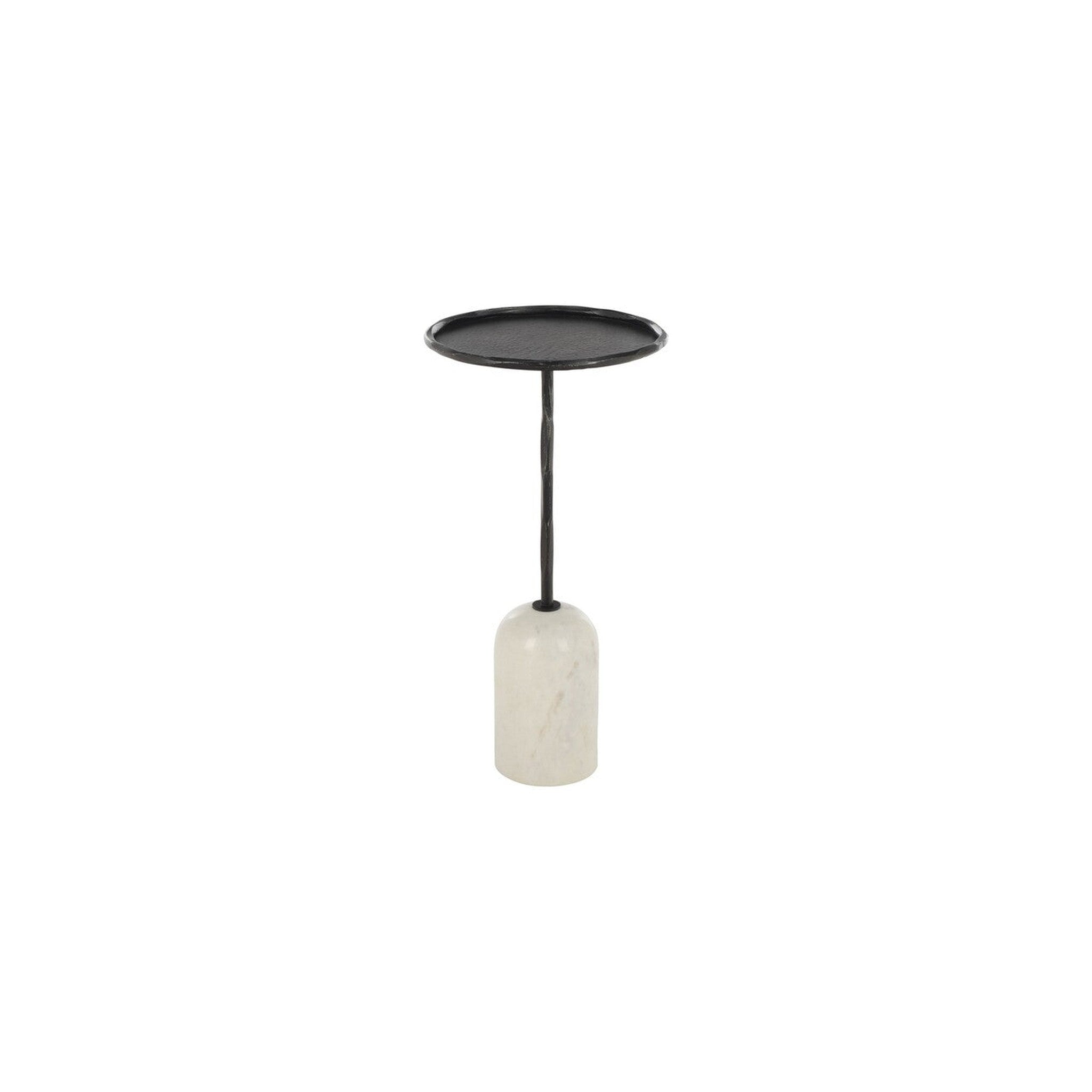 Tanyarose Metal and Marble Drink Table, Black/White — Rachel Blindauer