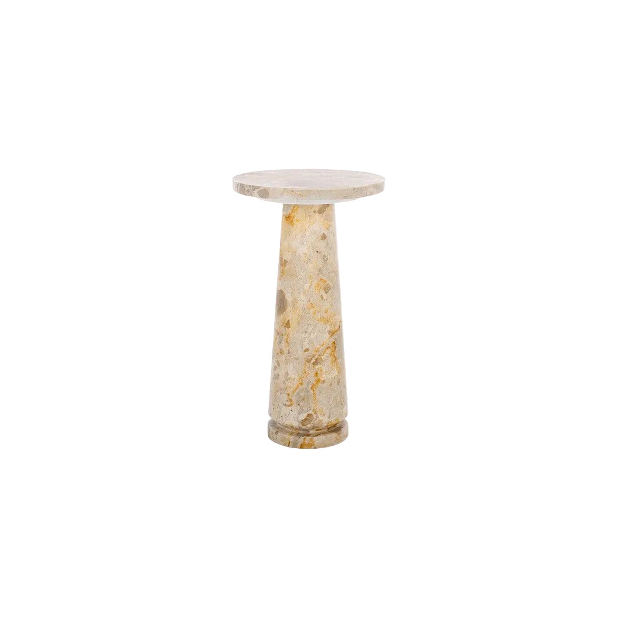 Valentia Round Marble Accent Table, Beige — Rachel Blindauer