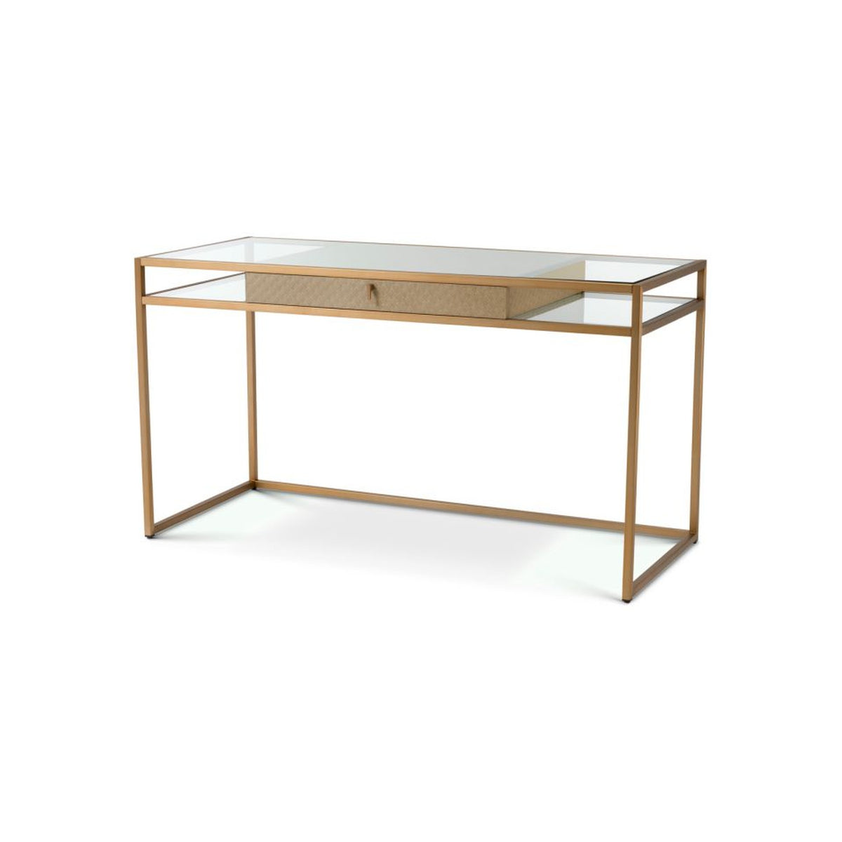Corsica Brass & Glass Writing Desk — Rachel Blindauer