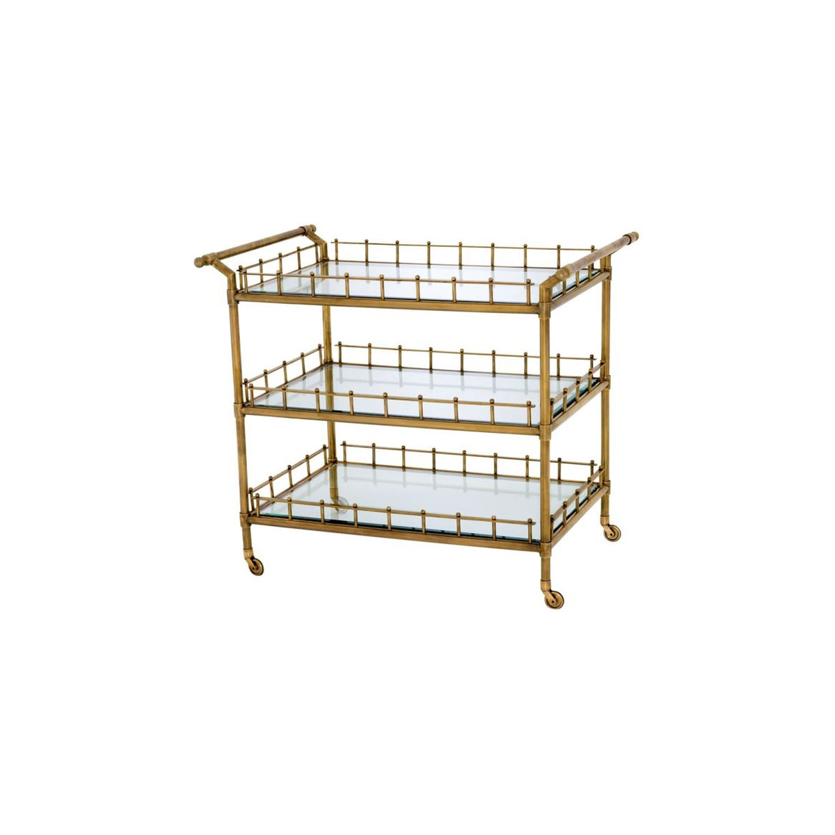Corfu Brass & Glass Bar Cart
