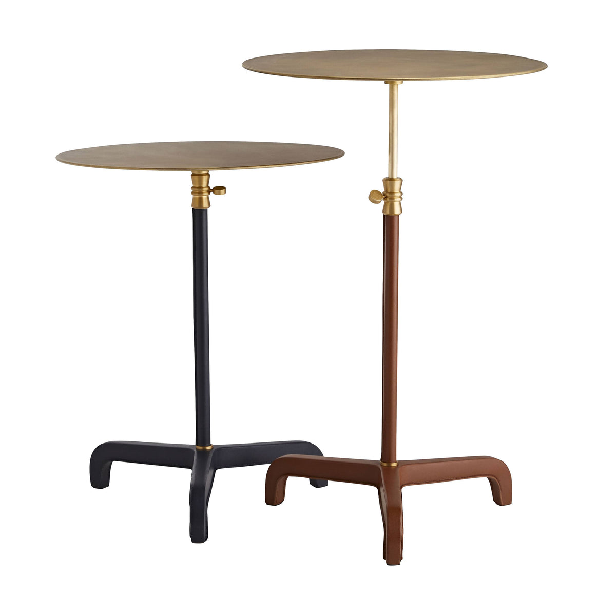 Sellier drink table in cognac leather, additional view