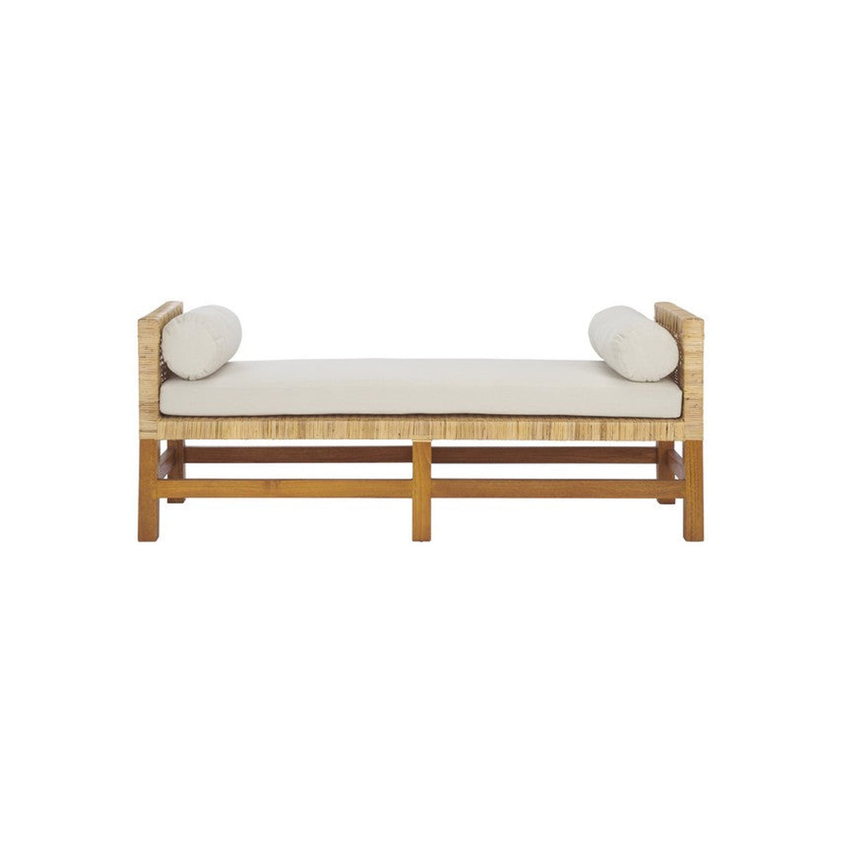 Somerset Teakwood Bench, Natural/White — Rachel Blindauer