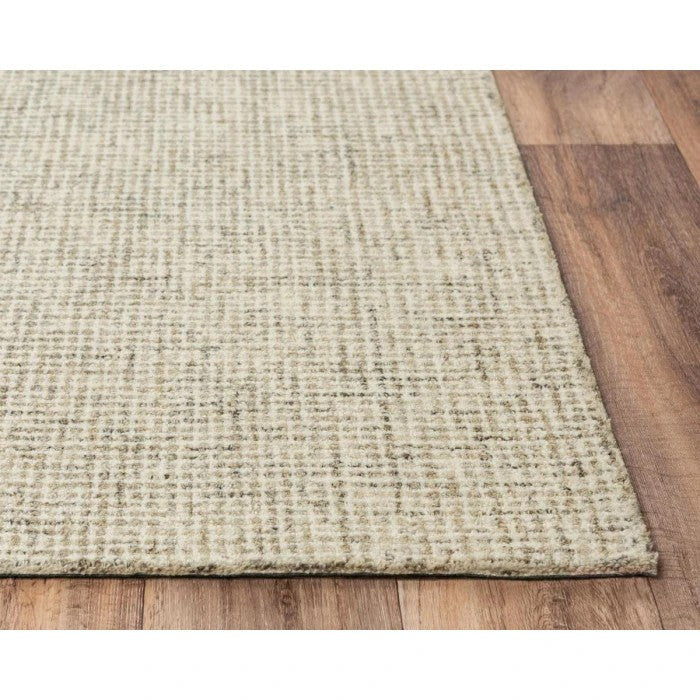 Sonoma Hand-Tufted Wool Rug - Beige & Brown - corner angle view showing texture and border