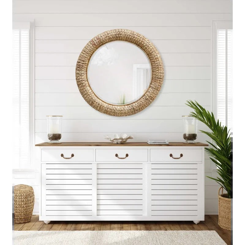 Sorella Seagrass Woven Round Mirror
