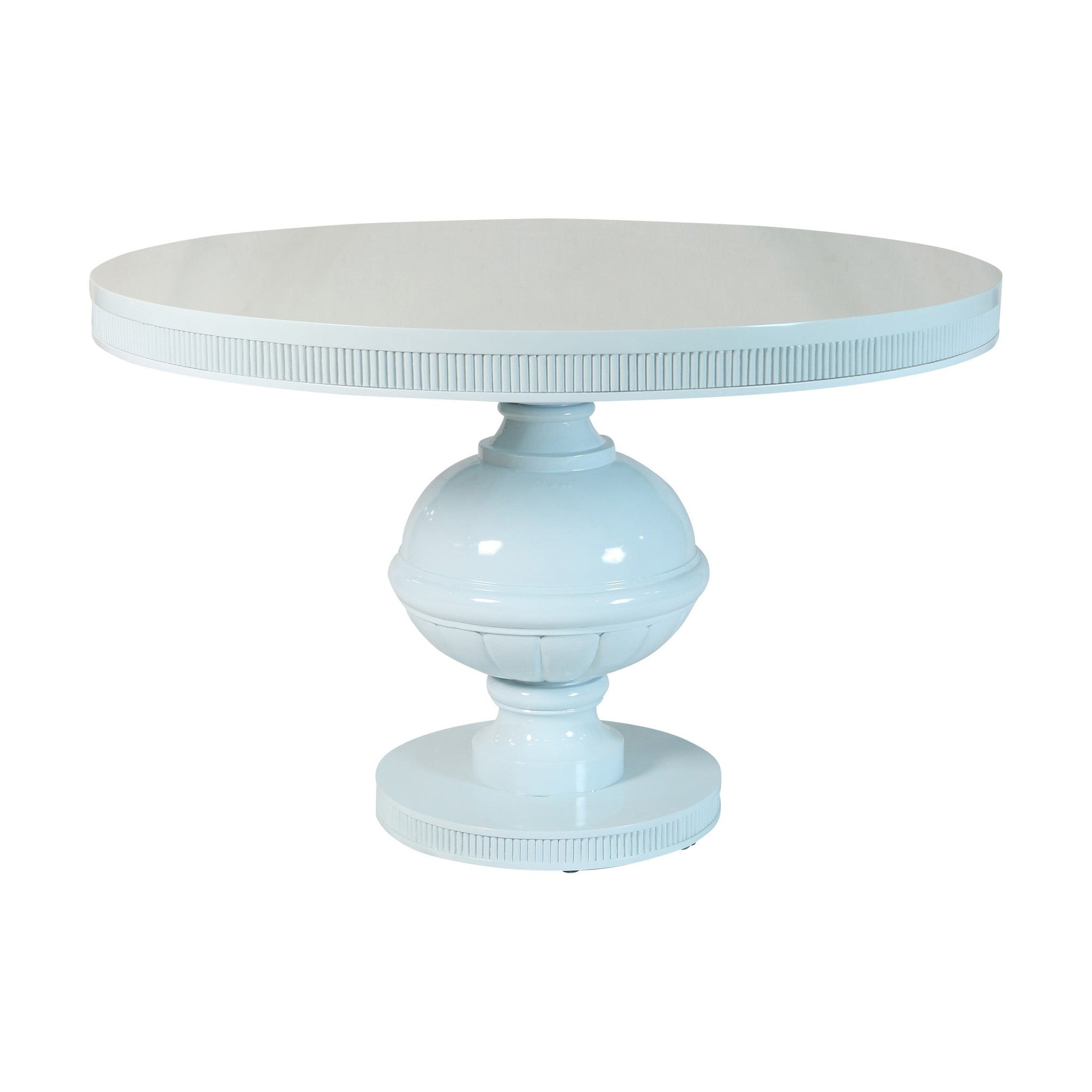 Amalfi Lacquer Pedestal Dining Table — Pale Blue