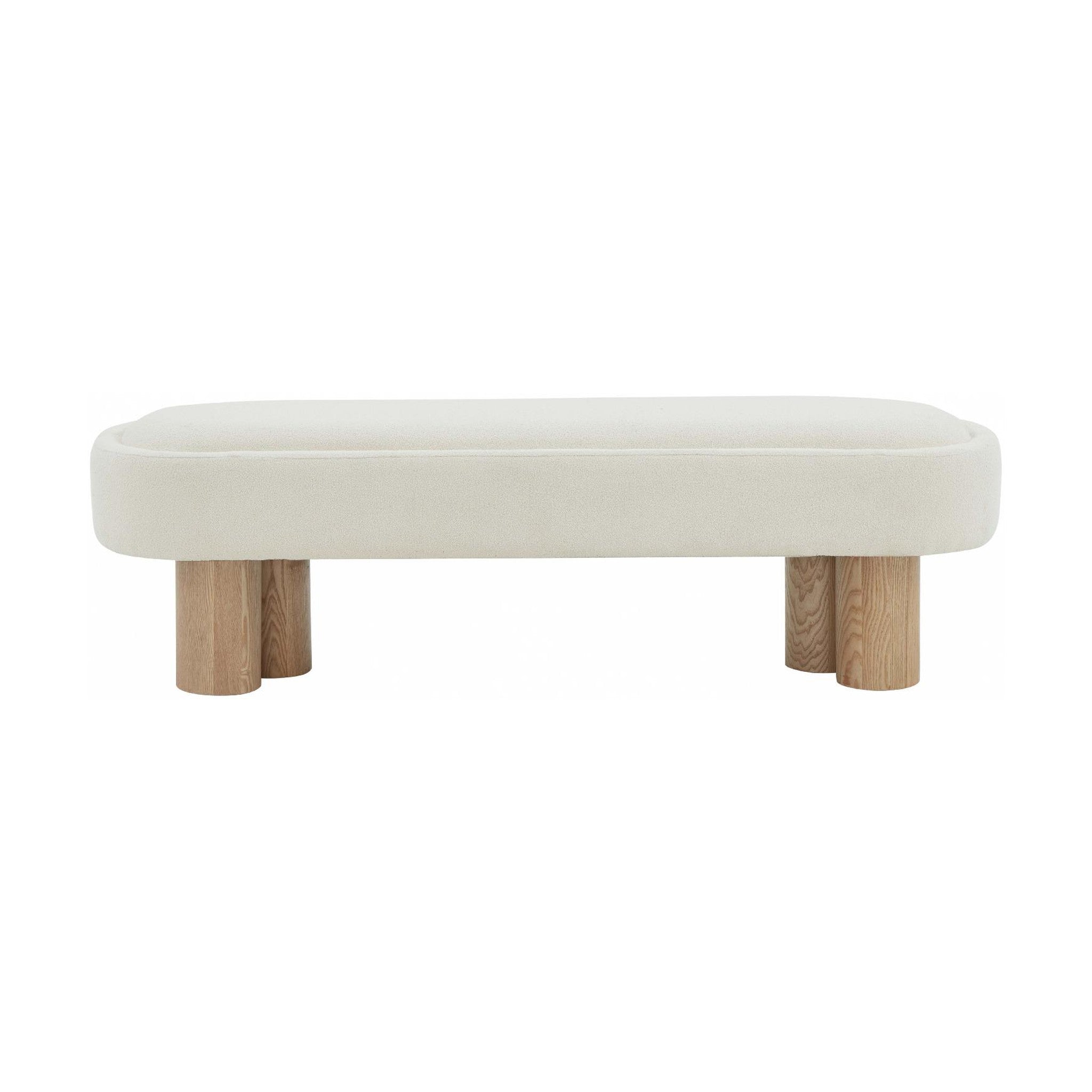 Katianna Boucle Bench, Ivory/Natural