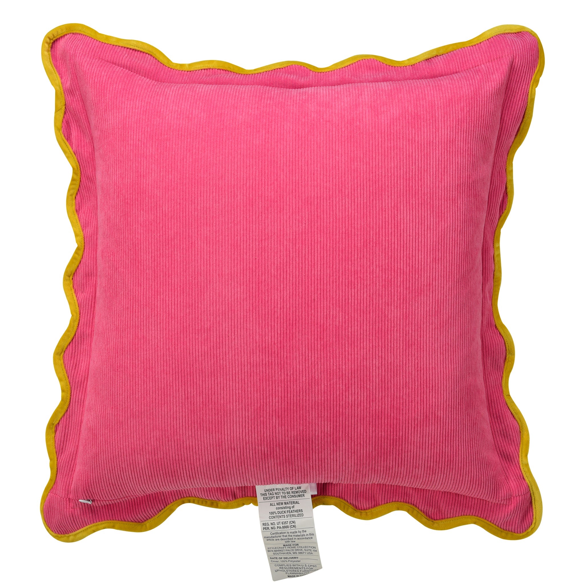 Sage Corduroy Scalloped Pillow detail