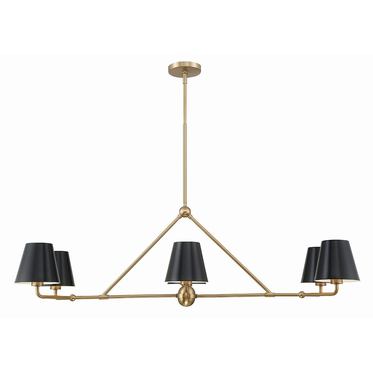 Hollis 6-Light Gold Chandelier - Black shade