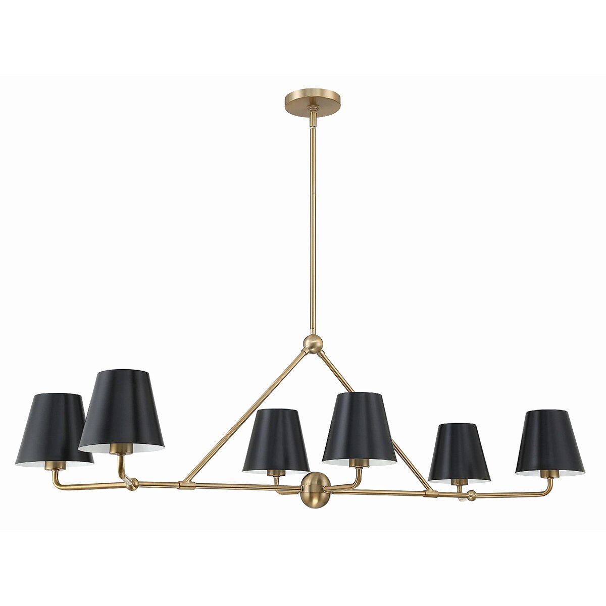 Hollis 6-Light Gold Chandelier - Black shade lifestyle