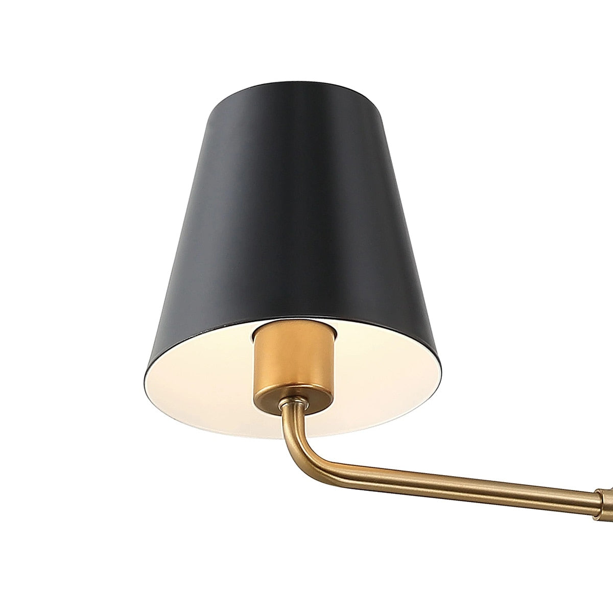 Hollis 6-Light Gold Chandelier - Black shade close up