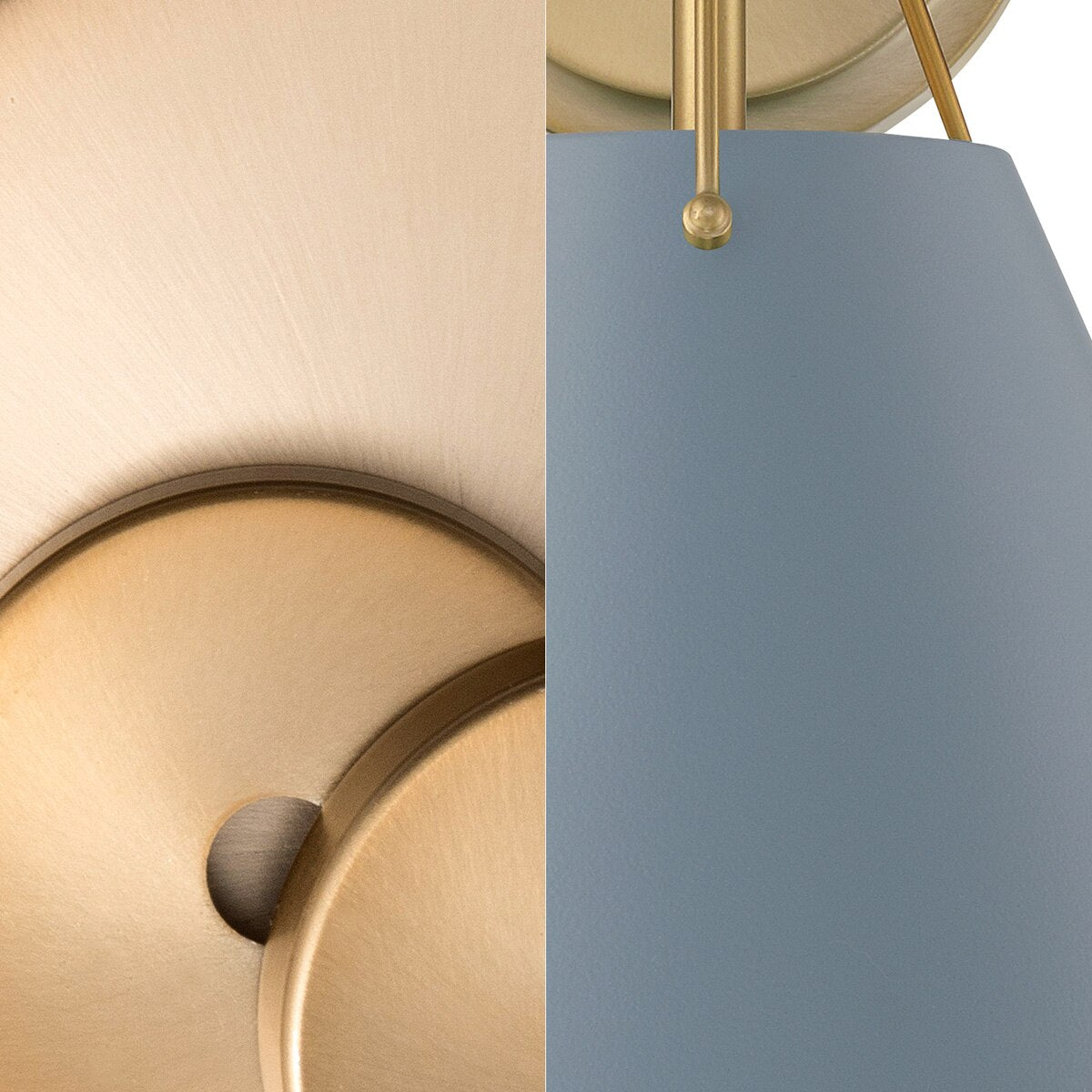Hollis 6-Light Gold Chandelier - Blue shade close up
