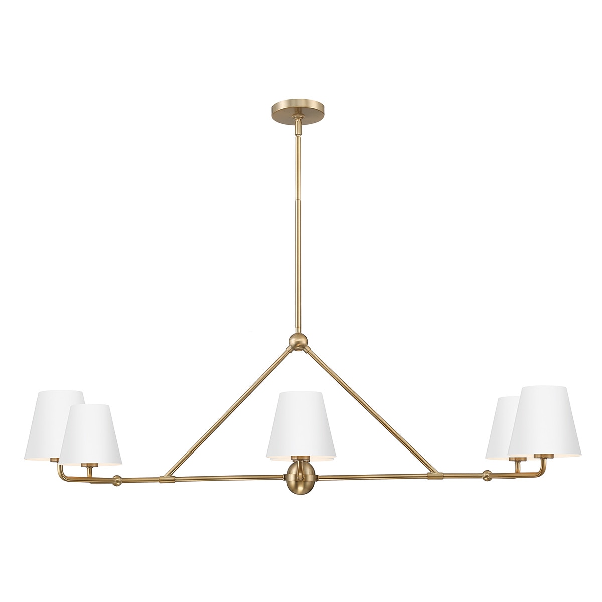 Hollis 6-Light Gold Chandelier - White shade