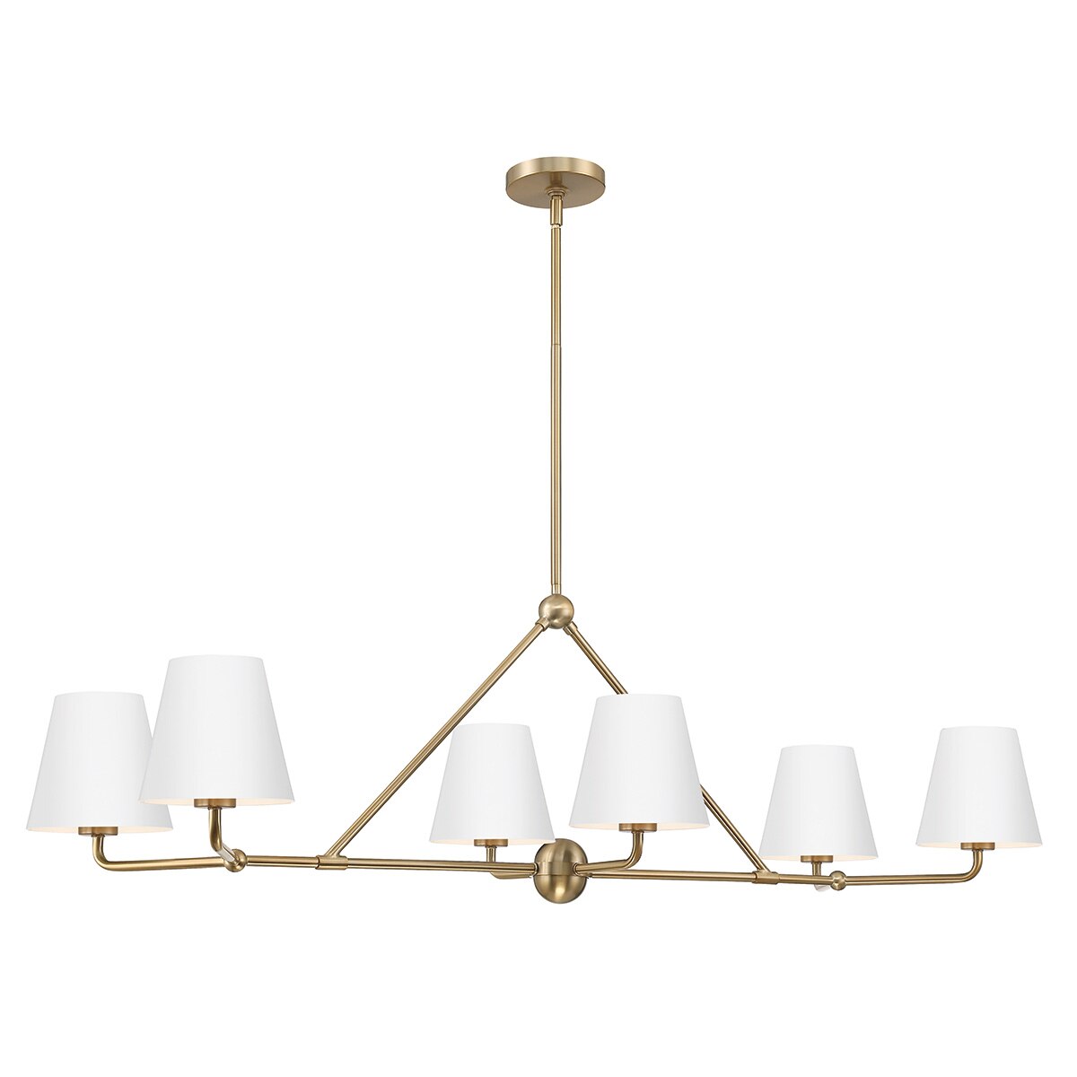 Hollis 6-Light Gold Chandelier - White shade detail