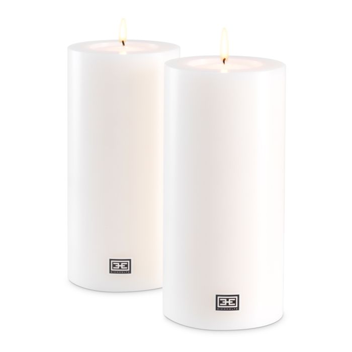 Chantilly Candle, 21 cm, set of 2 artificial pillar candles