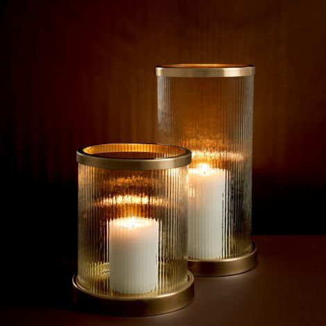 Beaulieu Hurricane, large, styled with lit candle