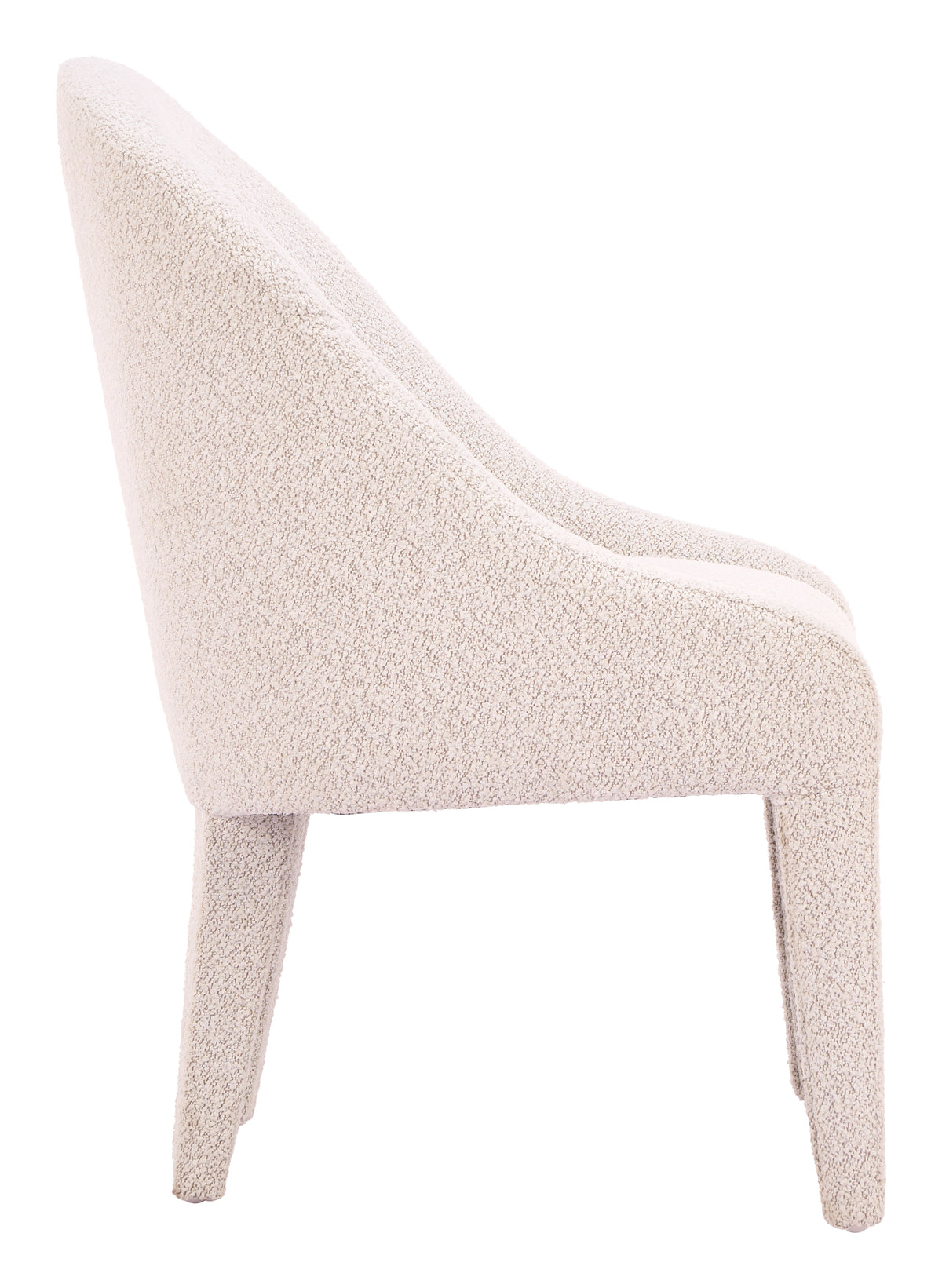 Corsica Dining Chair in Ivory, side angle