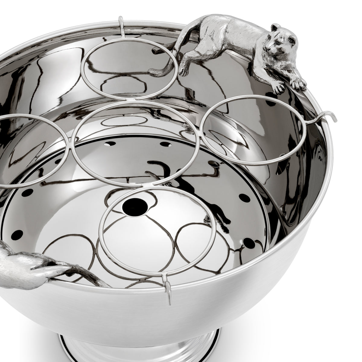 Lugano Nickel Champagne Cooler interior bottle rings