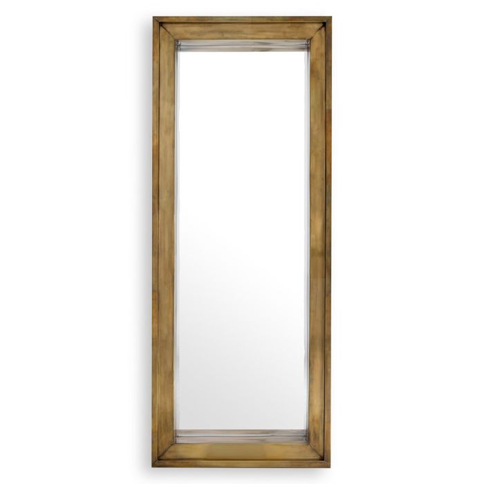 Portofino Floor Mirror in vintage brass finish